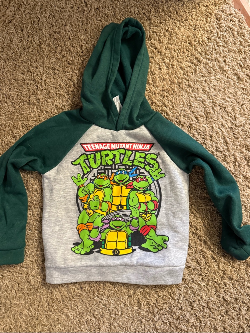 Kids Hooded Sweatshirt - Green/Grey